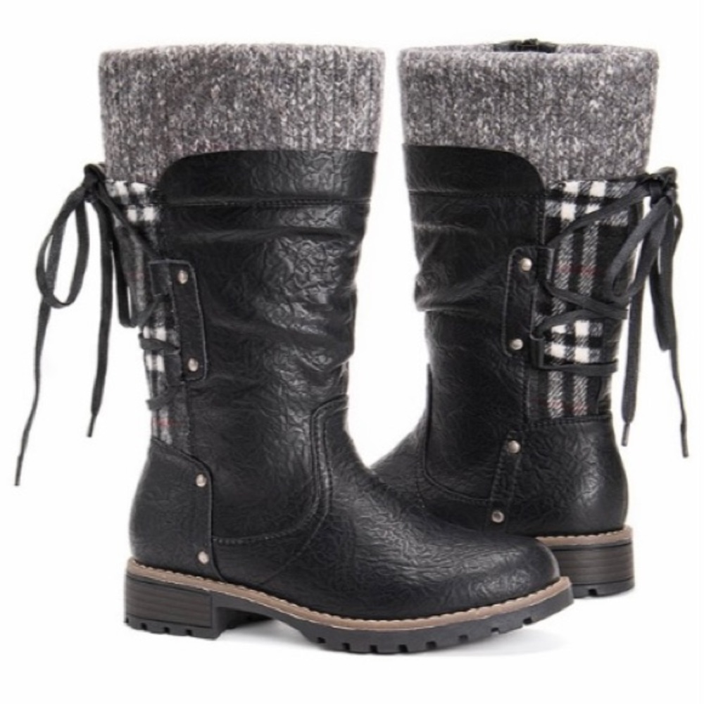 Black MUK LUKS Joni Boots, 7